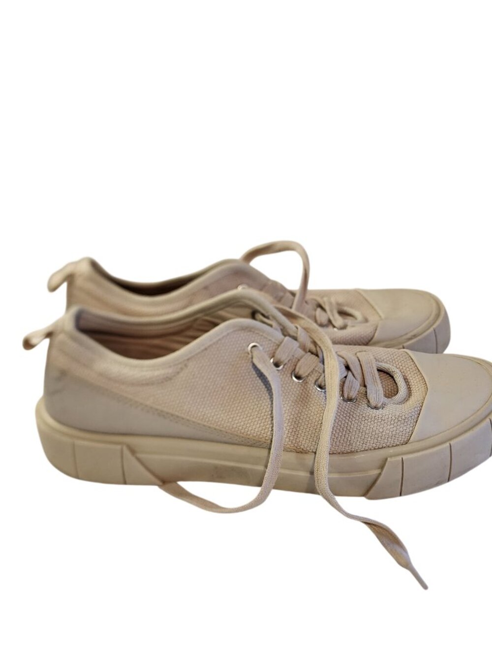 Zara Canvas Rubber Toe Cream Sneakers Mens Size EU 44